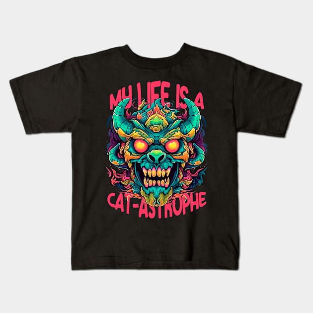 My life is a cat-astrophe Kids T-Shirt by 3coo